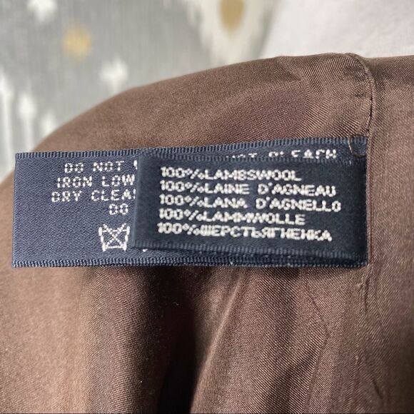 Ralph Lauren Brown Herringbone Lambswool Tweed Cap Sleeve Sheath Midi Dress - Picture 14 of 16